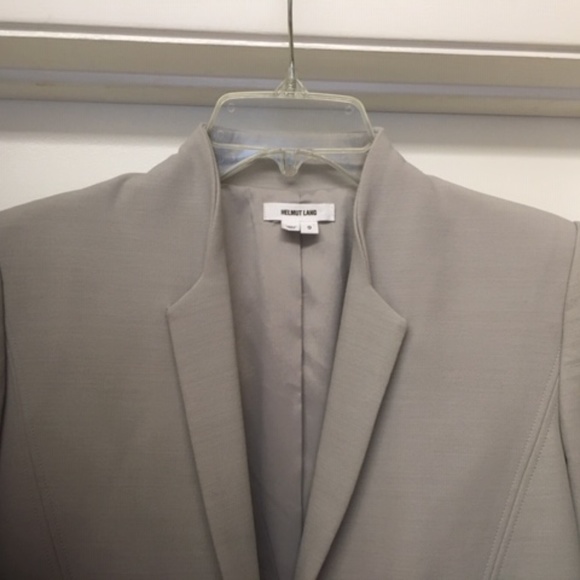 HELMUT LANG Light Gray Single Button Blazer Jacket - Picture 3 of 11